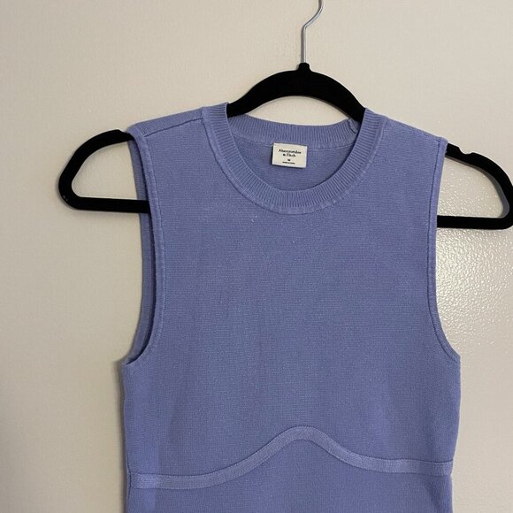 Abercrombie & Fitch Women M Periwinkle Knit Underbust Corset Crew Tank Top - Picture 4 of 9